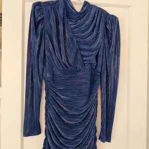 Sabina Musaayev Shimmering Blue Ruched Dress